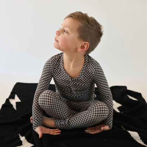 Bamboo Two Piece Pajamas | Street Micro Check