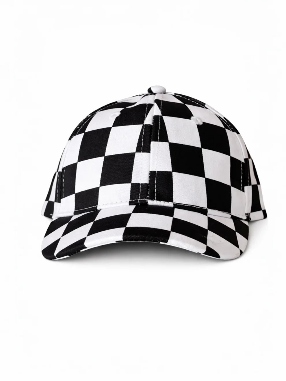 Kids Baseball Hat, Black Checkerboard