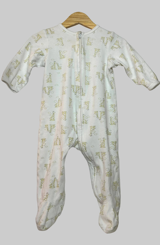 Little Me Giraffe Zipper Footie 9M