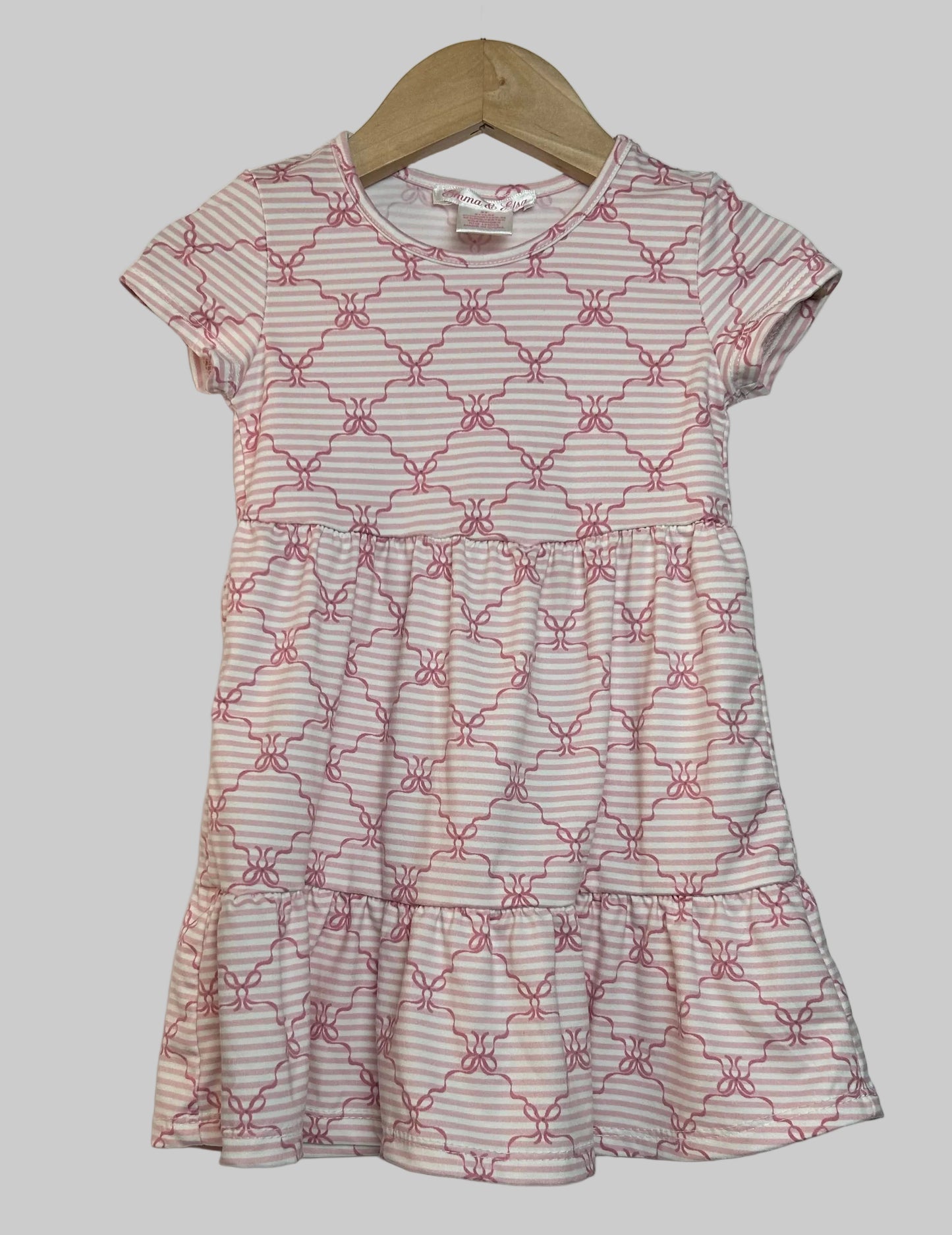 Emma & Elsa Pink Bow Dress 2T
