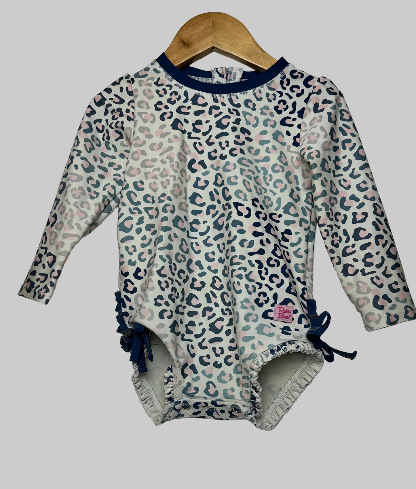 Ruffle Butts Blue Leopard Swimsuit 2T