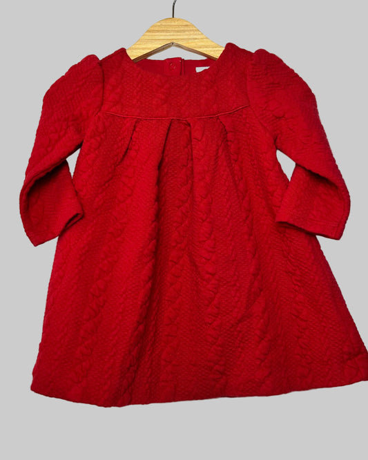 Janie & Jack Red Sweater Dress 6-12M