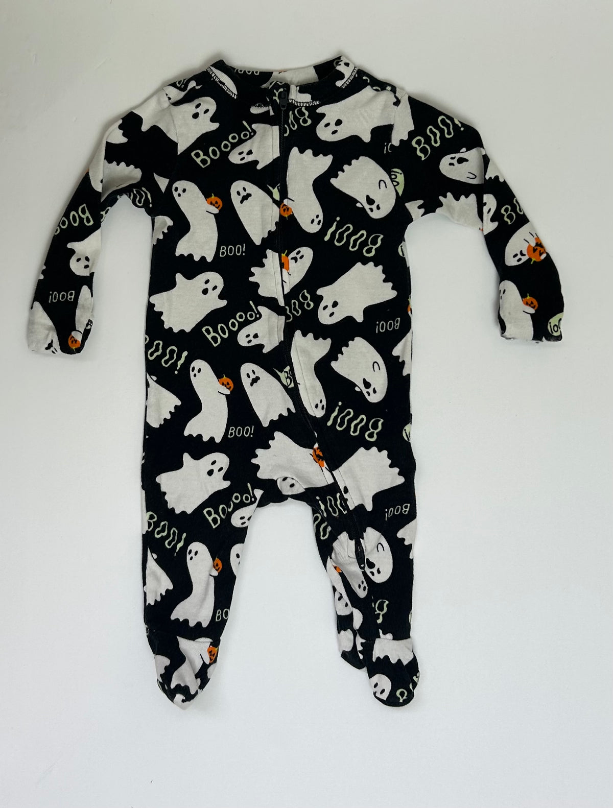 Old Navy Black Ghost Footie 0-3M