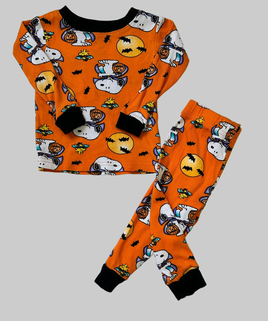 Peanuts Orange Halloween Pajamas 18M
