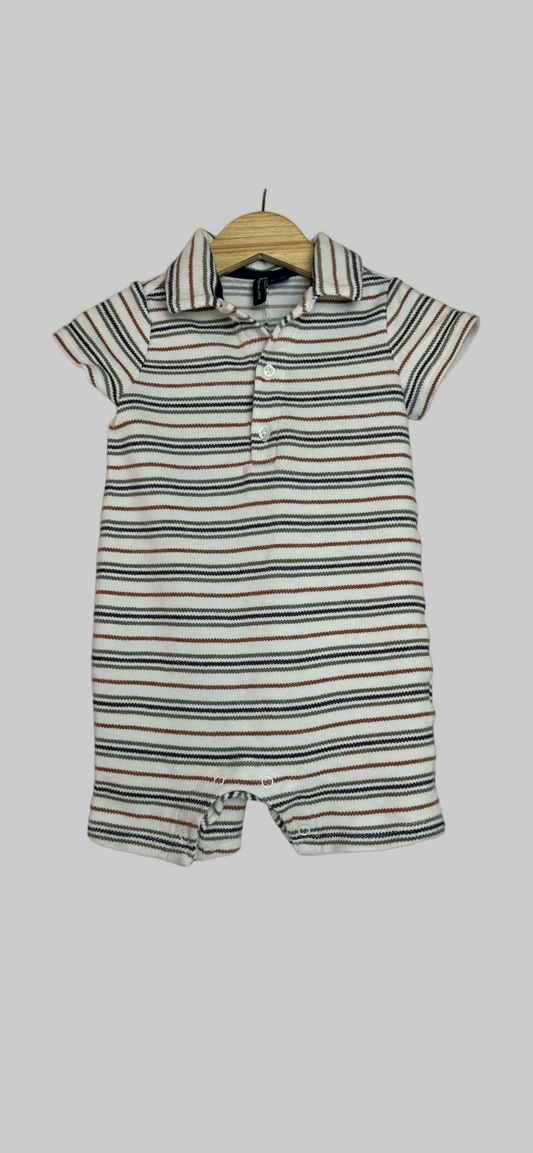Janie and Jack Striped Romper 6-12M