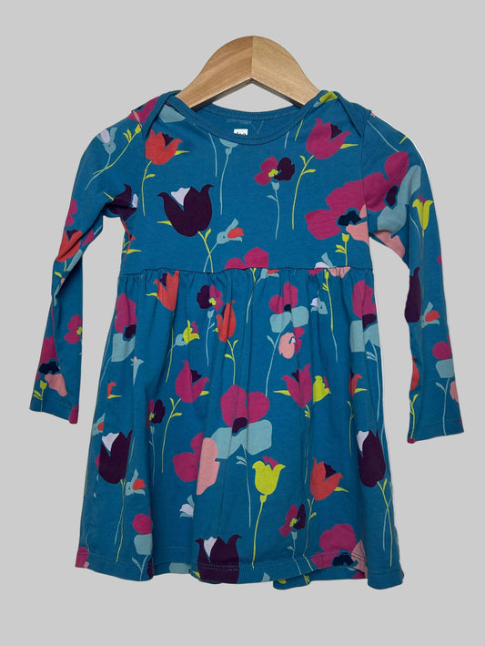 Tea Blue Floral Dress 2T