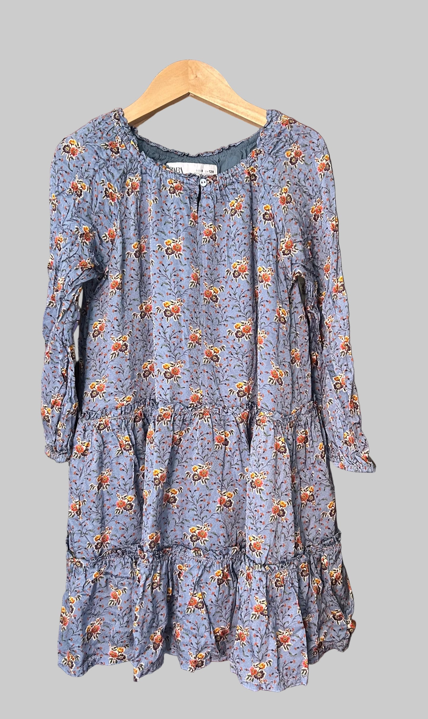 Zara Blue Floral Dress 8