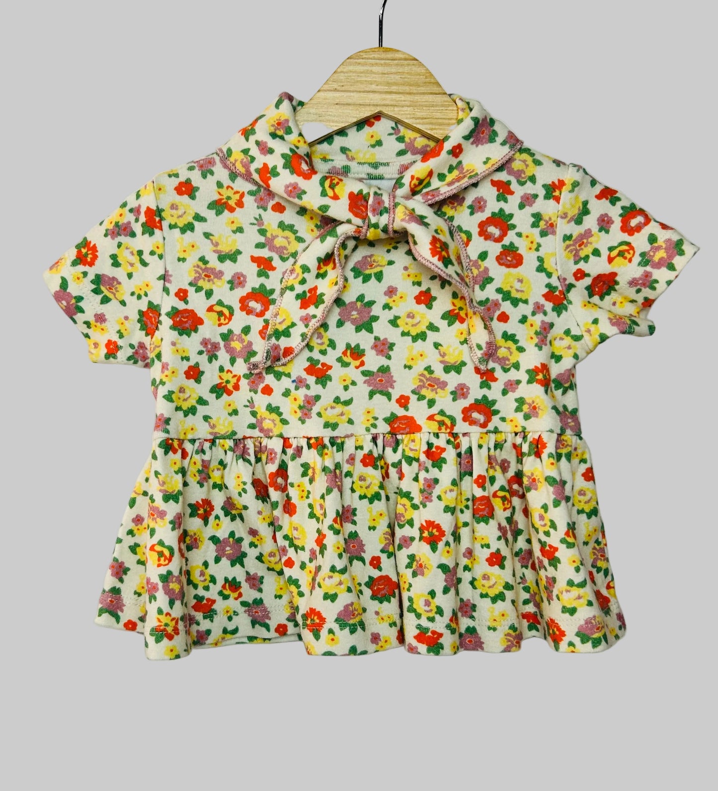 Mrs A Little Cream Floral Top 2-3Y