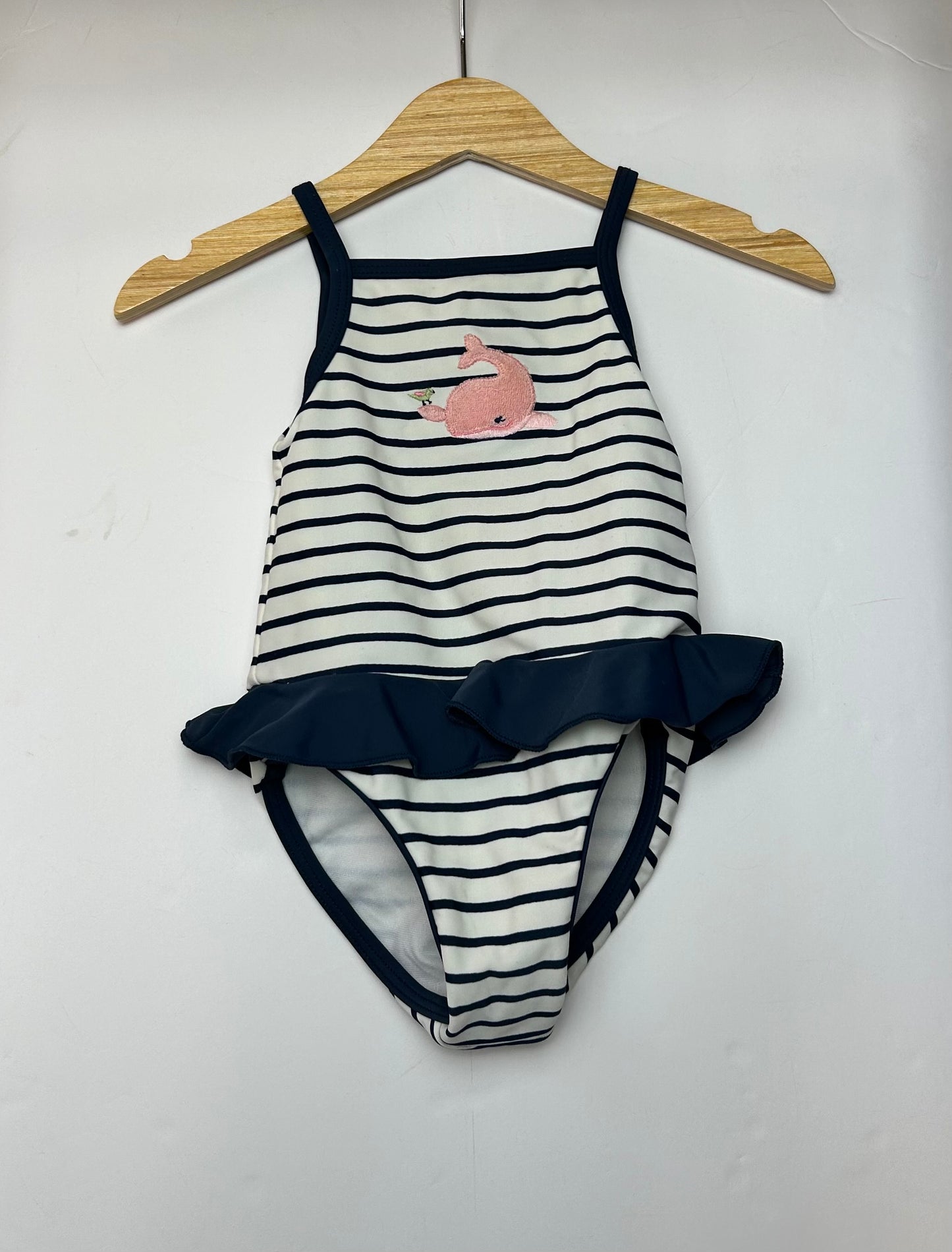 Janie & Jack Whale Striped Swimsuit 3-6M