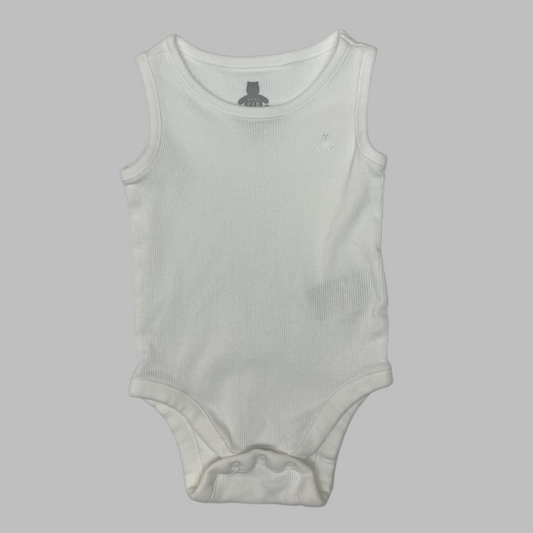 Baby Gap White Ribbed Onesie 3-6M