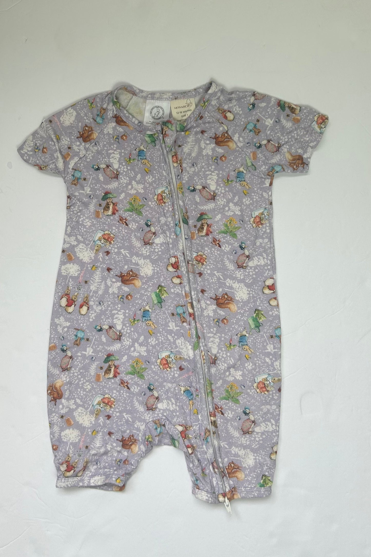 Monarch Lav Peter Rabbit Romper 12-18M