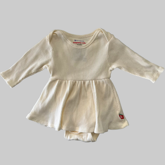 Magnetic Me Cream Bodysuit Dress 0-3M