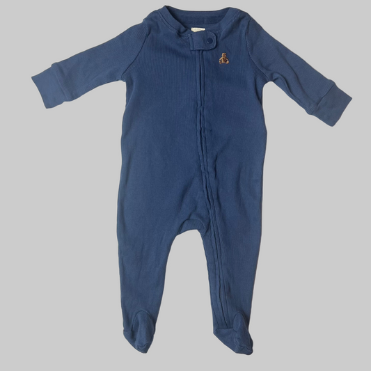 Baby Gap LS Blue Footed Zipper Jumper 0-3M
