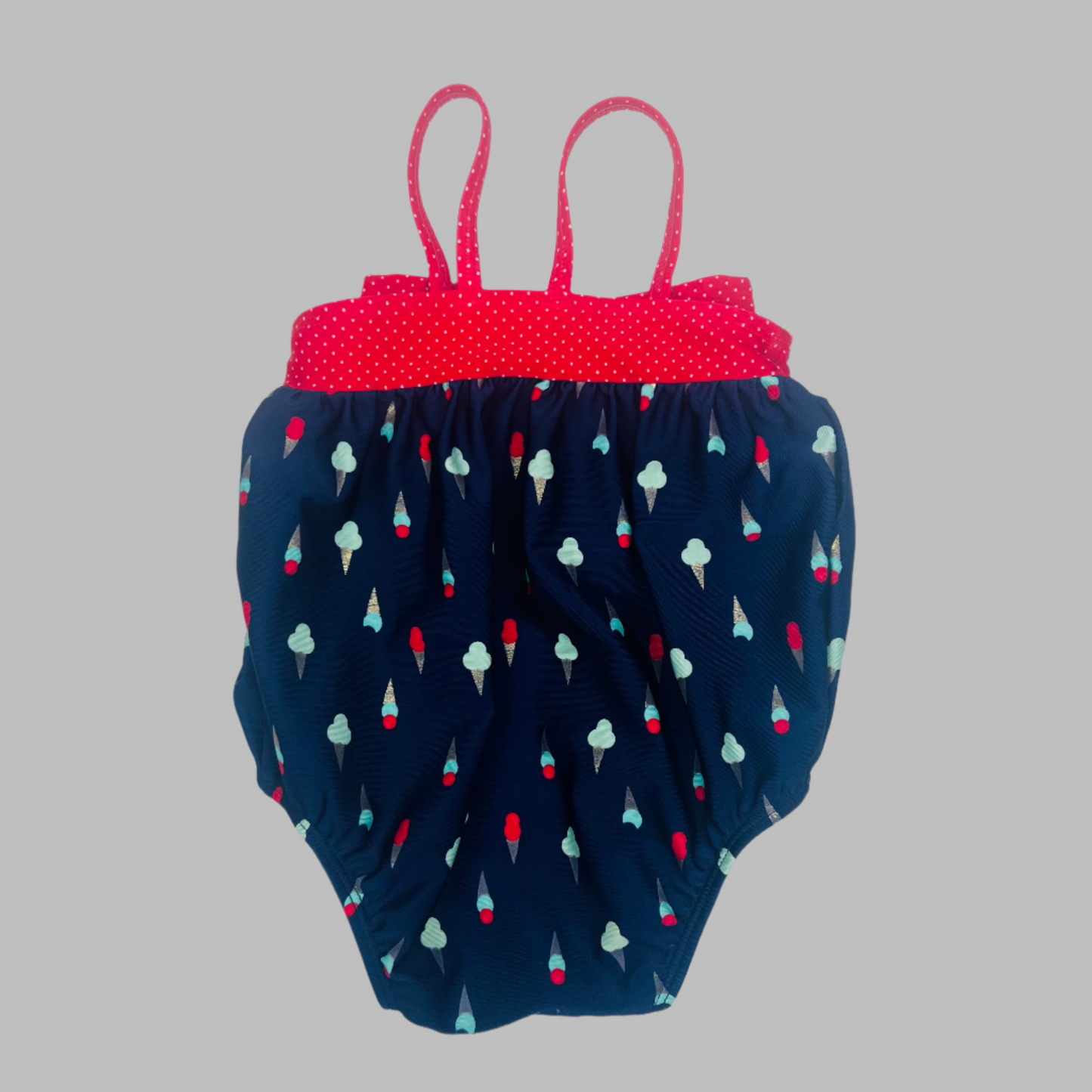 Red Bow IceCream Cone One Piece Swimsuit 6-9M
