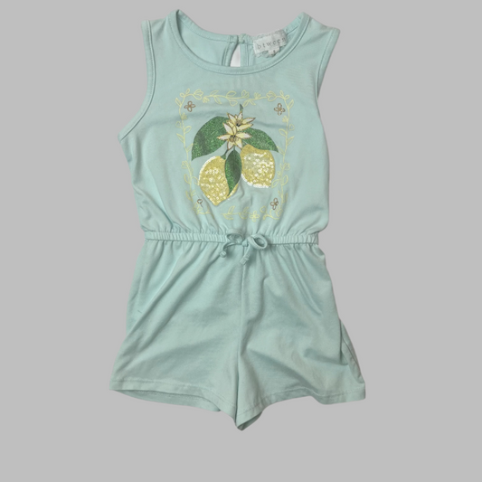 Btween Sleeveless Romper with Lemons 5T