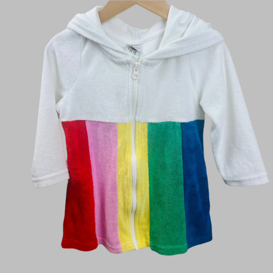 Hanna Andersson Hooded Zip Terry Swim Cover Up 3T
