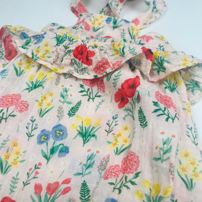 Angel Dear Pink Floral Crossback Romper 6-12M