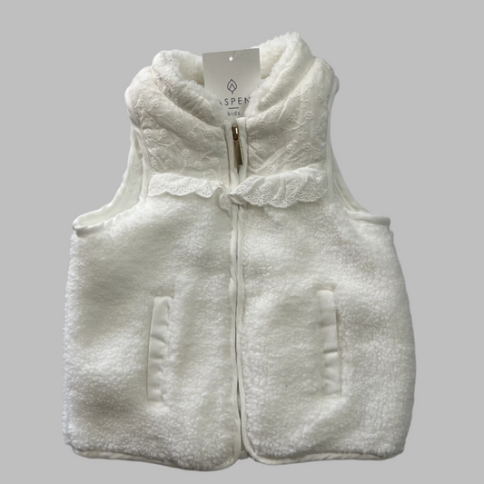 Aspen Kids White Vest w/ Tags 18M