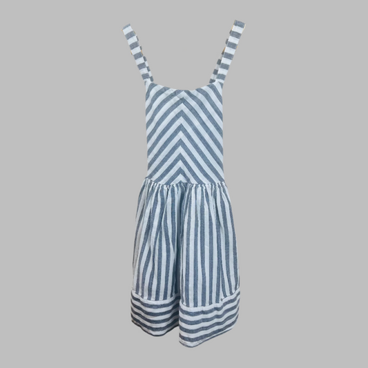 Lucky Penny Gray and White Criss Cross Dress 5T