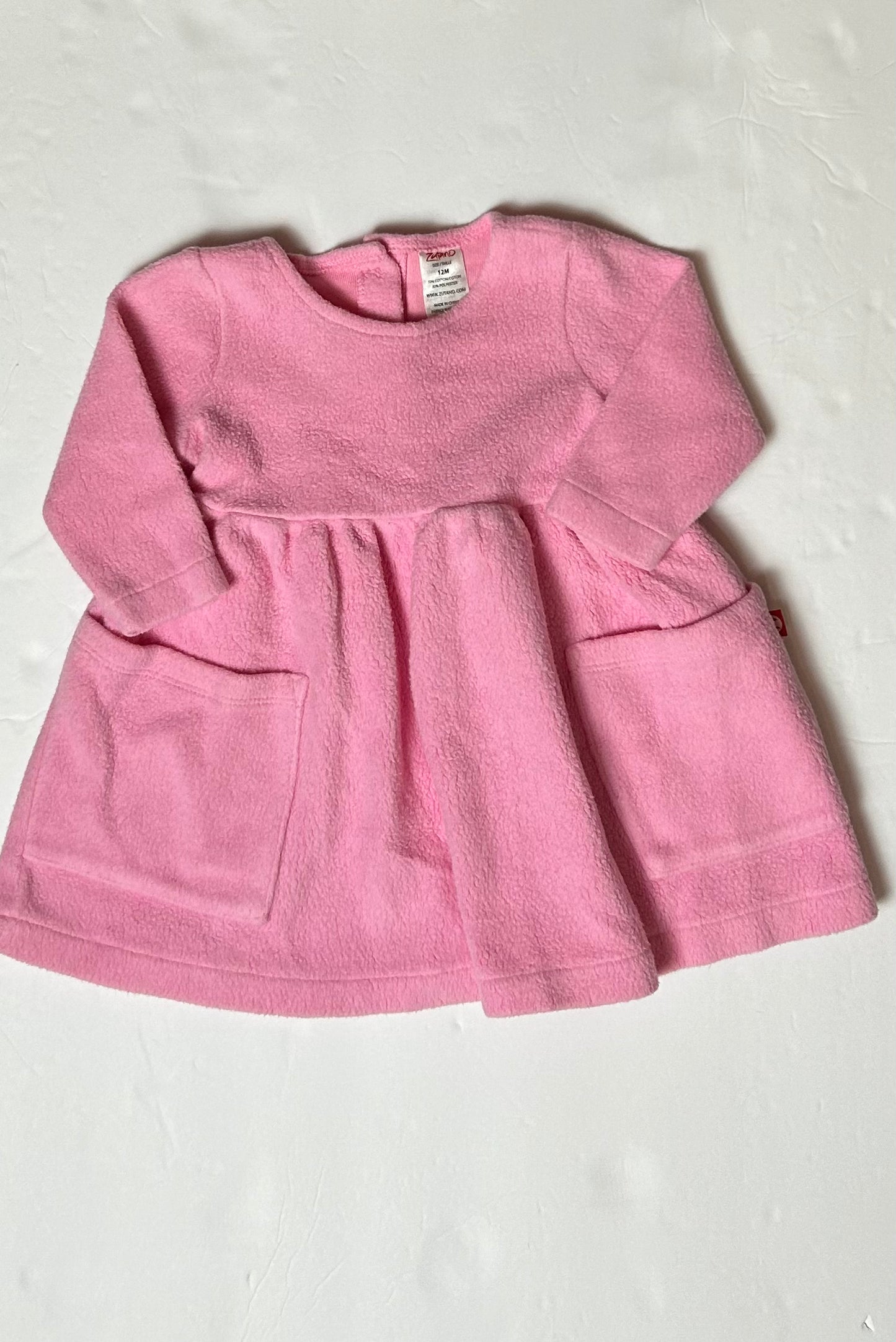 Zutano Pink Fleece Dress 12M