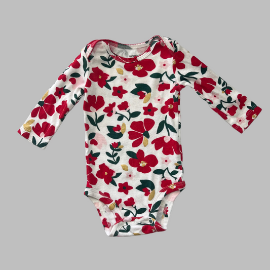 Carter's Poinsettia Onesie 6M