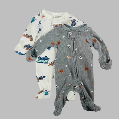 Carter's 2 pack LS Zippered Jumpsuit 3M