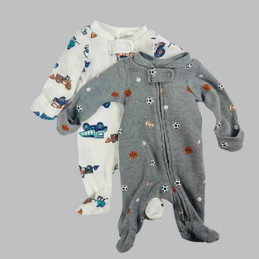Carter's 2 pack LS Zippered Jumpsuit 3M