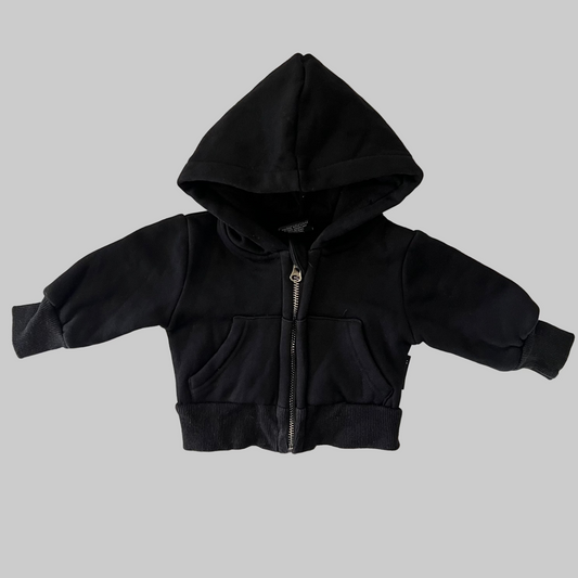 Little Bipsy Black Zip Hoodie 0-3M
