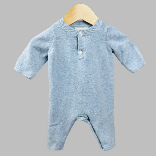Baby Gap Light Blue Sweater Jumpsuit 0-3M