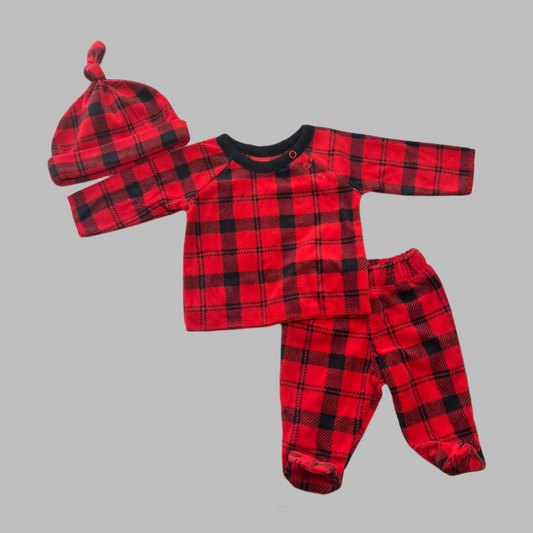 Carter's Red Plaid 3 Piece Set NB