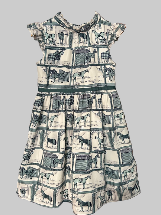 Janie & Jack Green Equestrian Dress 5T