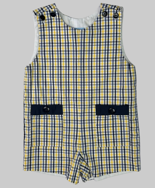 Bella Bliss Sleeveless Plaid Romper 6M