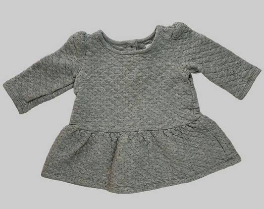 Baby Gap Gray Quilted Polka Dot Top 6-12M