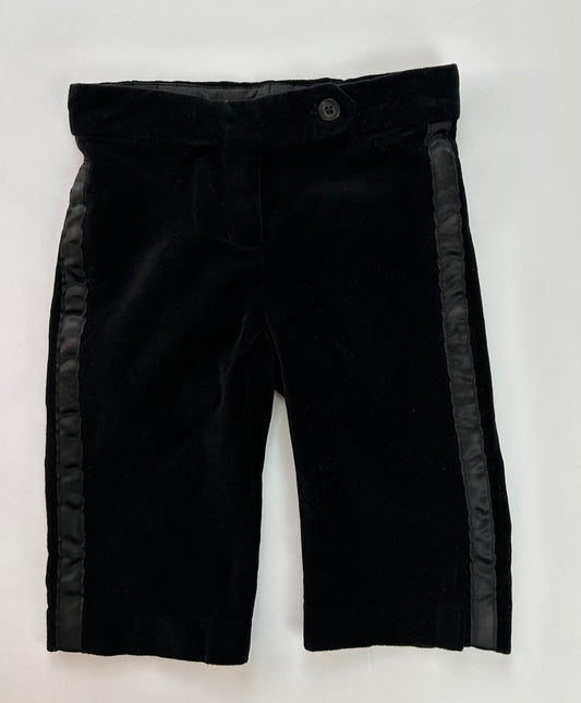 Janie & Jack Black Tuxedo Velvet Pants 3-6M