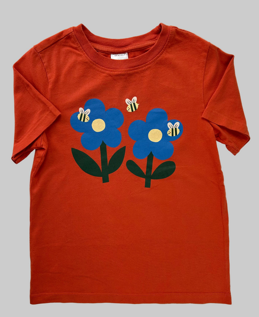 Hanna Andersson SS T-Shirt w/ Flowers 6-7