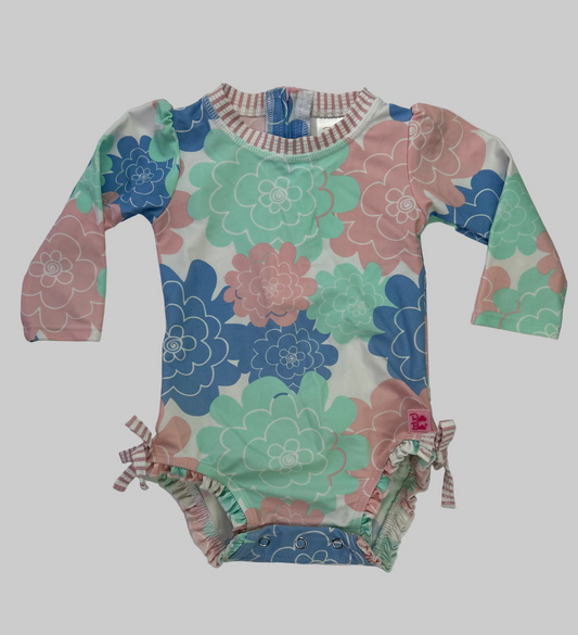 Ruffle Butts Pastel Floral Swimsuit 6-12M