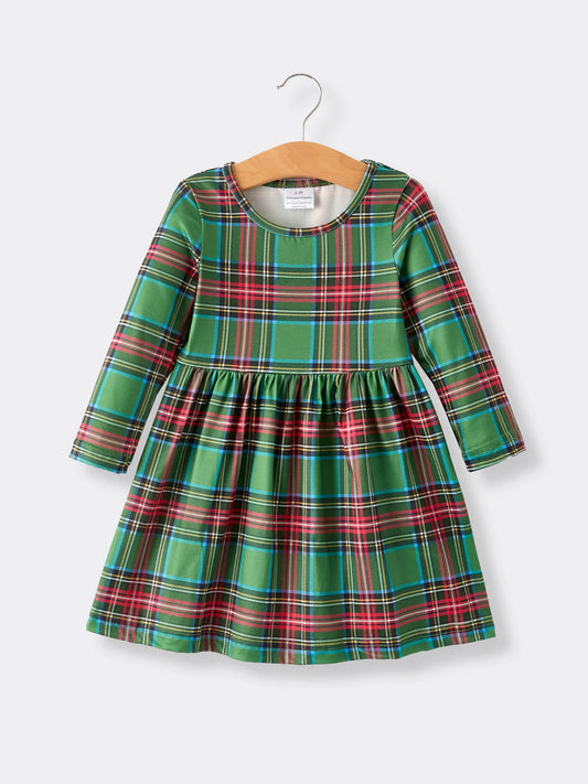Christmas Print Holiday Casual Girls Dress