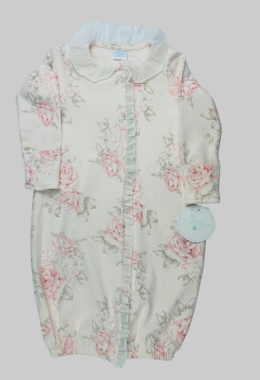 Edgehill Pink Rose Ruffle Gown w/Tags 0-6M