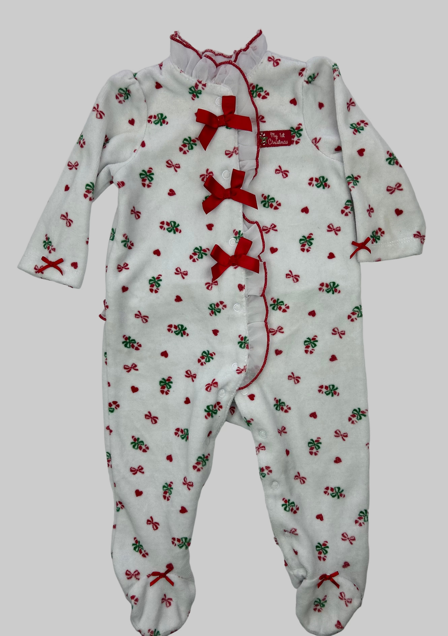 Little Me First Christmas Footie 9M