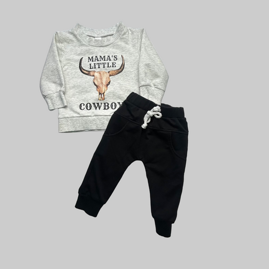 2 Pc Set Mama's Little Cowboy 3-6M