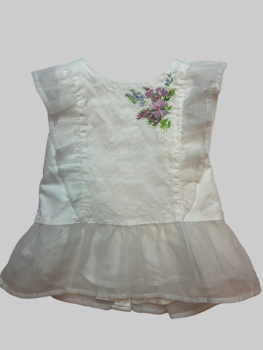 Janie and Jack White Ruffle Blouse 3T