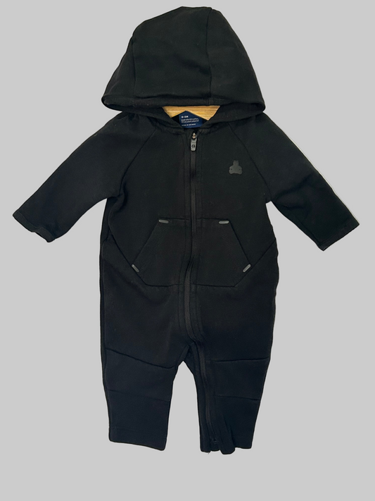 Gap Fit Black Zippered Hoodie Jumper 0-3M