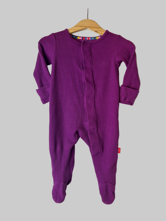 Magnetic Me Purple Footed Jumpsuit 0-3M