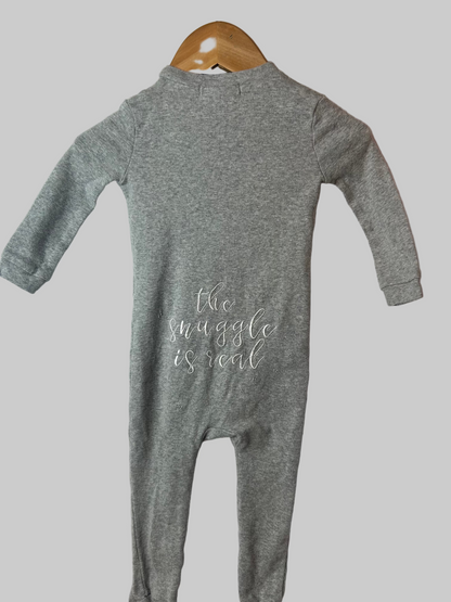 Pottery Barn Kids Gray Footed Jumpsuit 12-18M