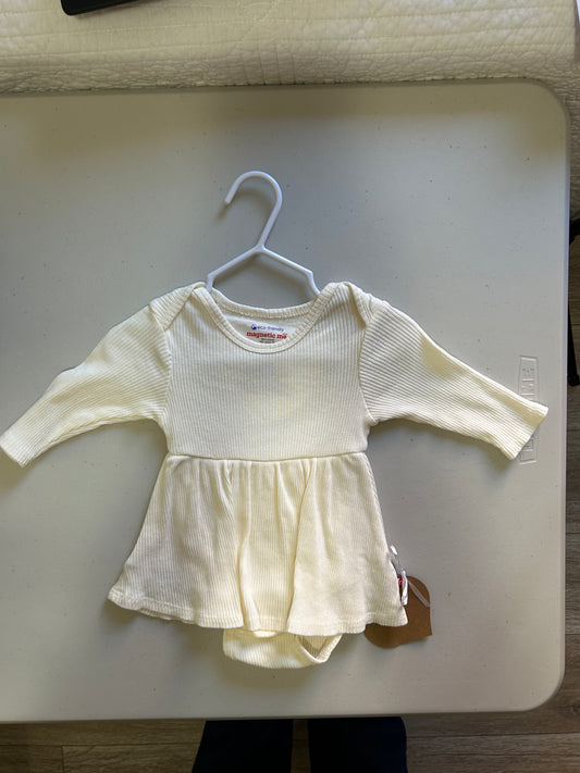 Magnetic Me Cream Bodysuit Dress 3-6M