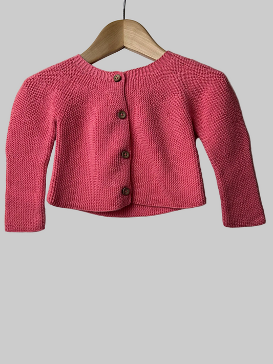 Carter's Coral LS Button Up Cardigan 9M