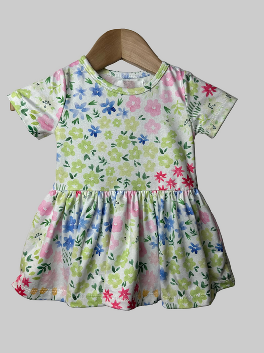 Mila & Rose SS Floral Bodysuit Dress 3-6M
