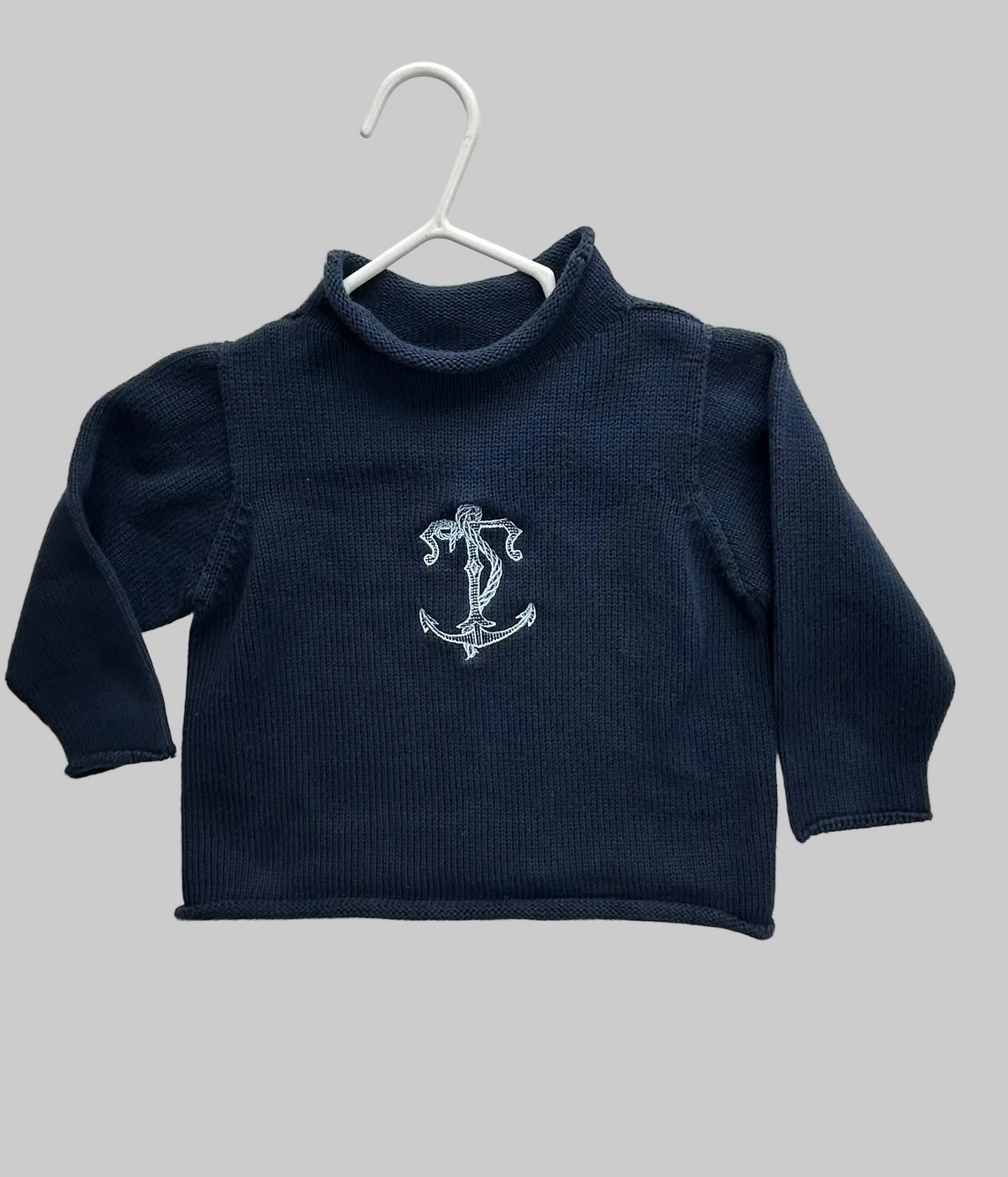 A Soft Idea Navy Anchor Sweater 12M