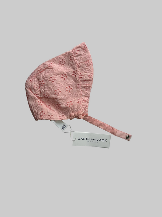 Janie and Jack Pink Eyelet Hat NWT 0-3M
