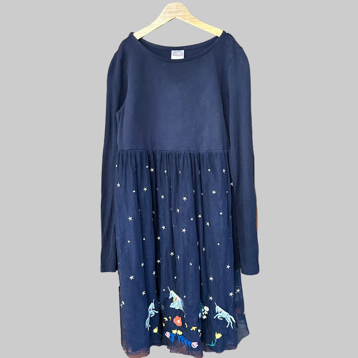 Hanna Andersson Navy Unicorn Dress 12Y